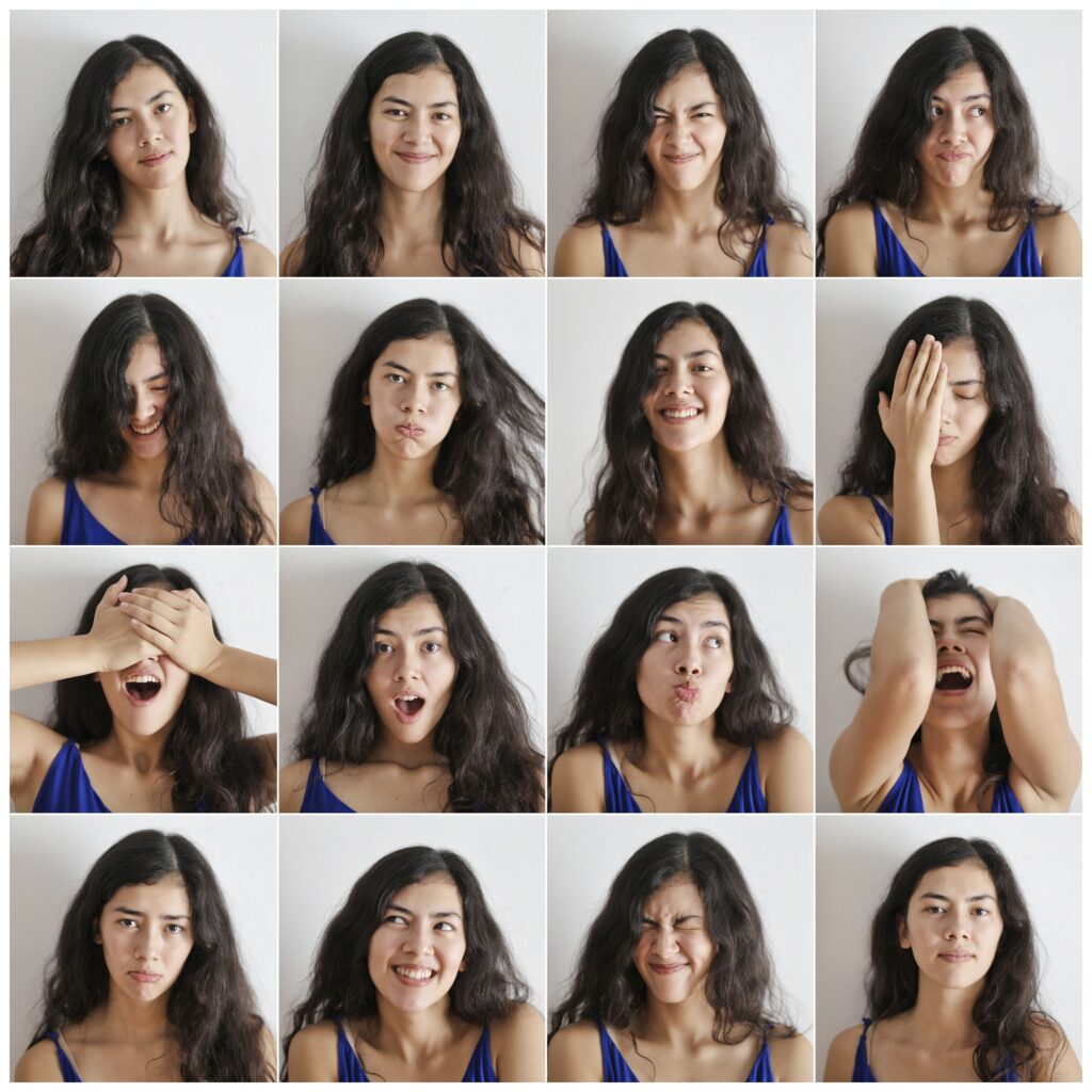 Drawings of different faces to represent different kinds of TikTok persona.