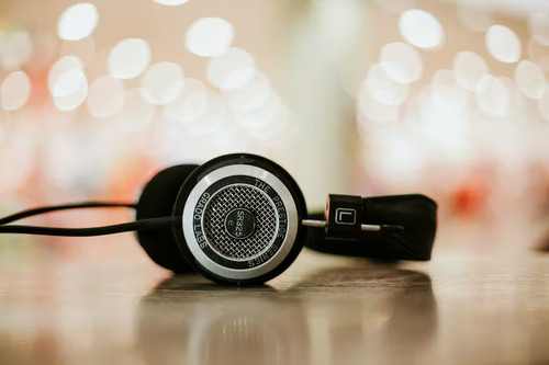 A pair of headphones to listen to popular TikTok songs.