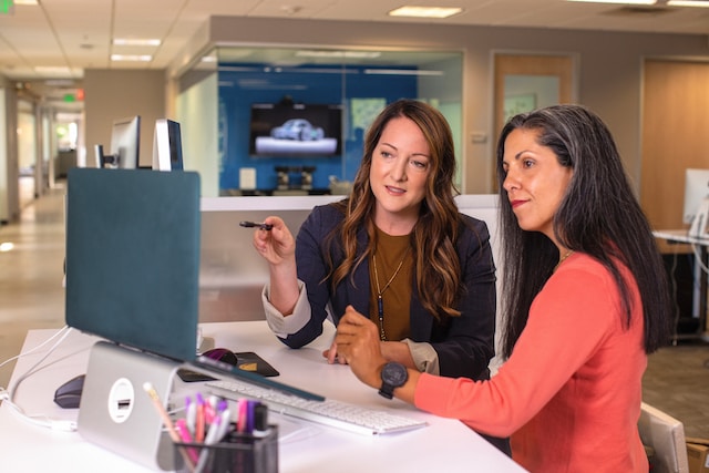 Two women are having a business meeting.