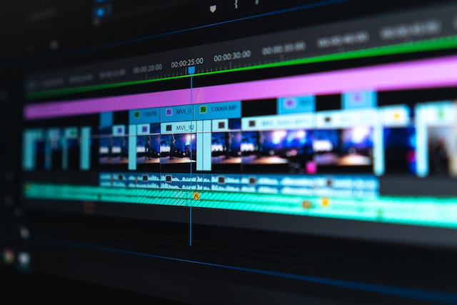 A screen displaying split sections of a video.
