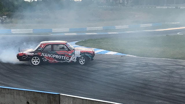 A race car on a track.