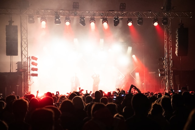 A big audience at a live concert.