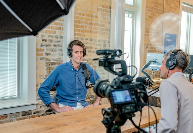 Two people are doing an interview.