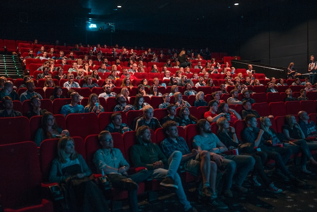 A big audience in a theater.