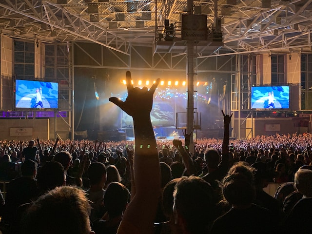 People watching a live performance.