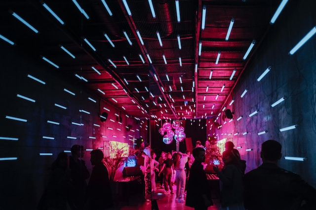 People dancing at a party.