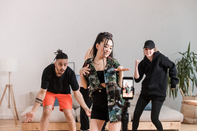 A group of TikTok users creating engaging content for their followers.