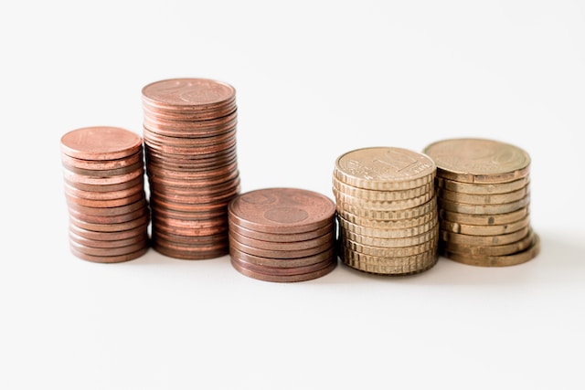 Stacks of coins.