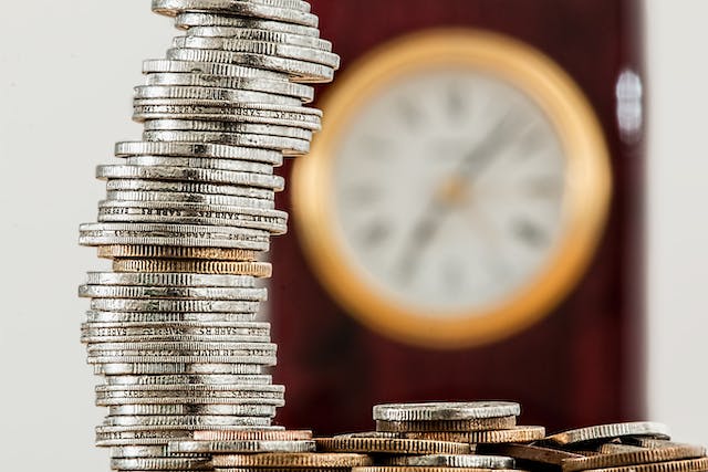 A close-up shot of a stack of coins.