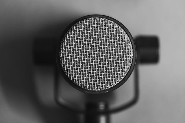 A close-up shot of a microphone.
