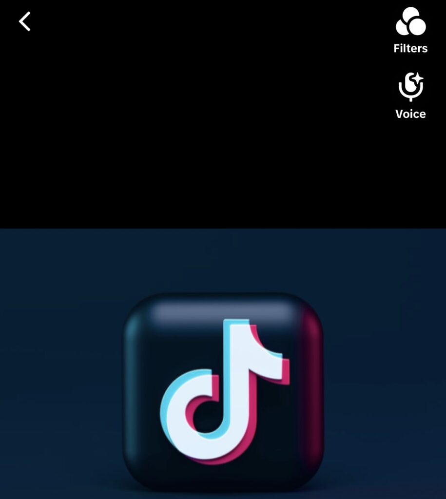 High Social’s screenshot showing TikTok’s voiceover button at the top right of the editing screen.