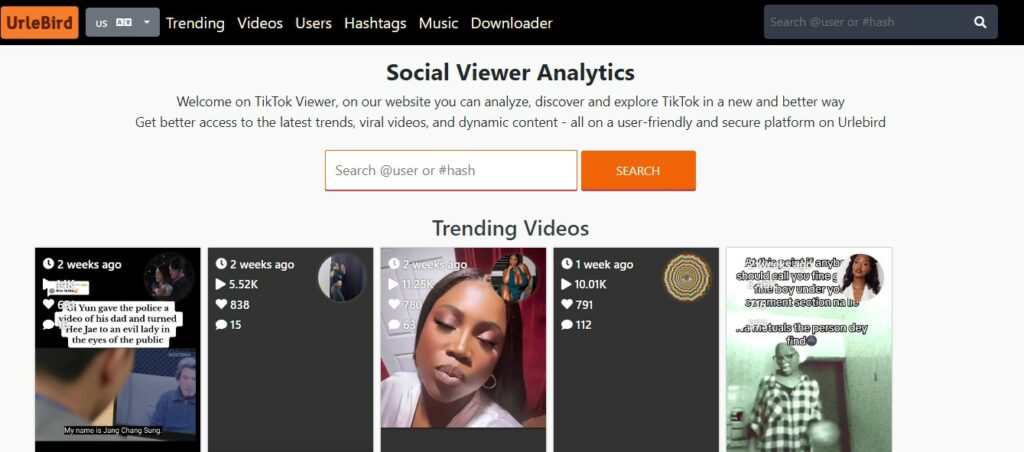 High Social’s screenshot of the UrleBird website on a web browser.