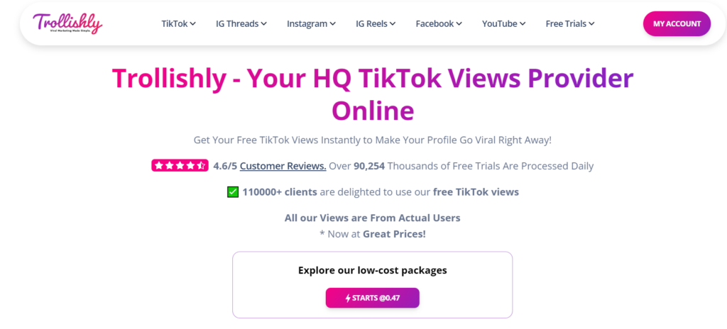 HighSocial’s screenshot of a page from the Trollishly website.