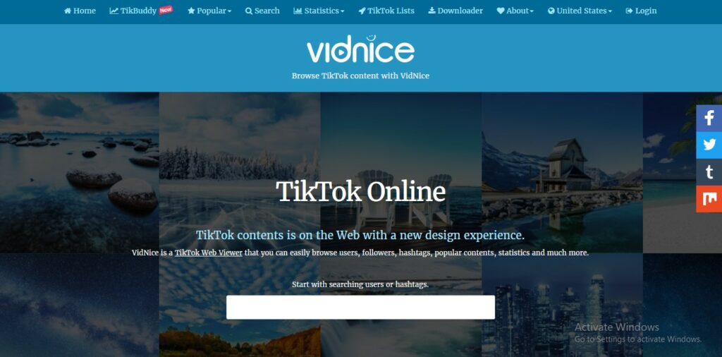 High Social’s screenshot of the VidNice website on a browser.