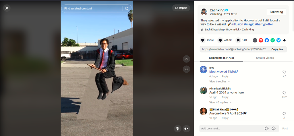 High Social’s screenshot of the most viewed TikTok video.