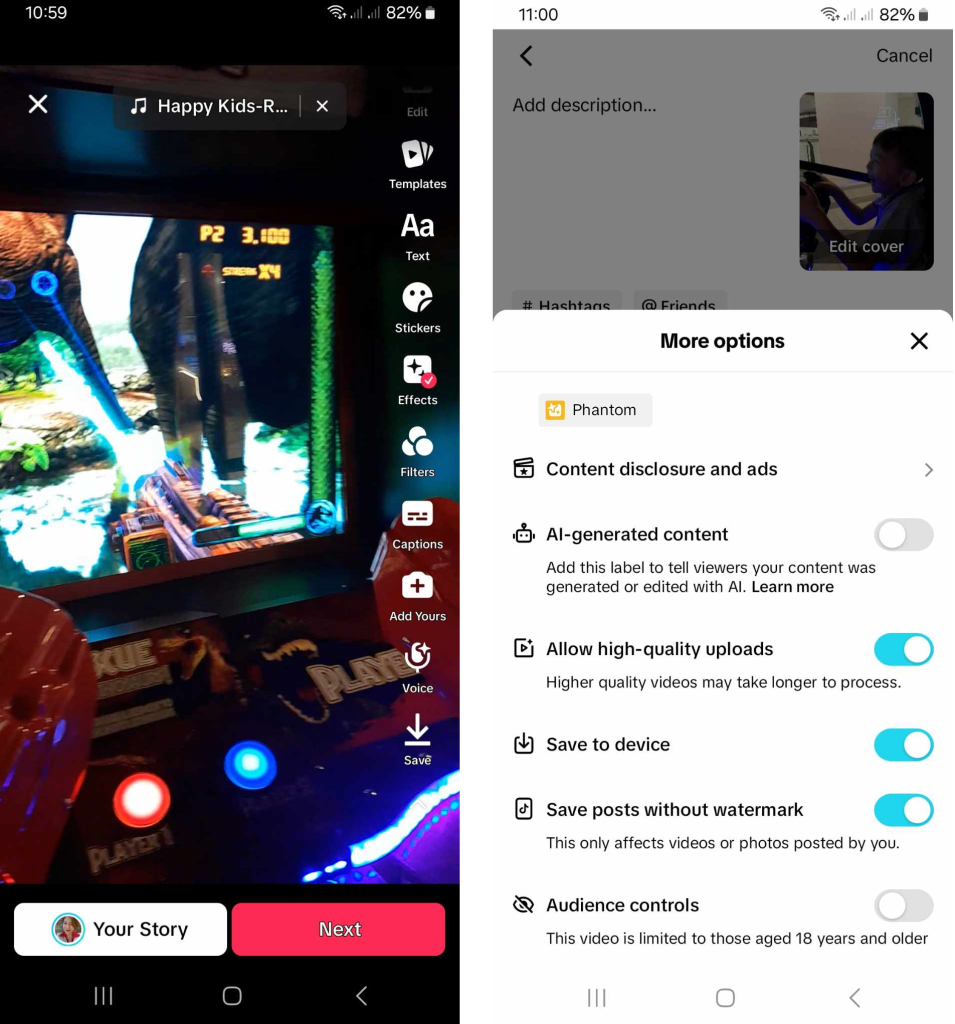 High Social’s screenshot shows how to save a TikTok without the watermark.