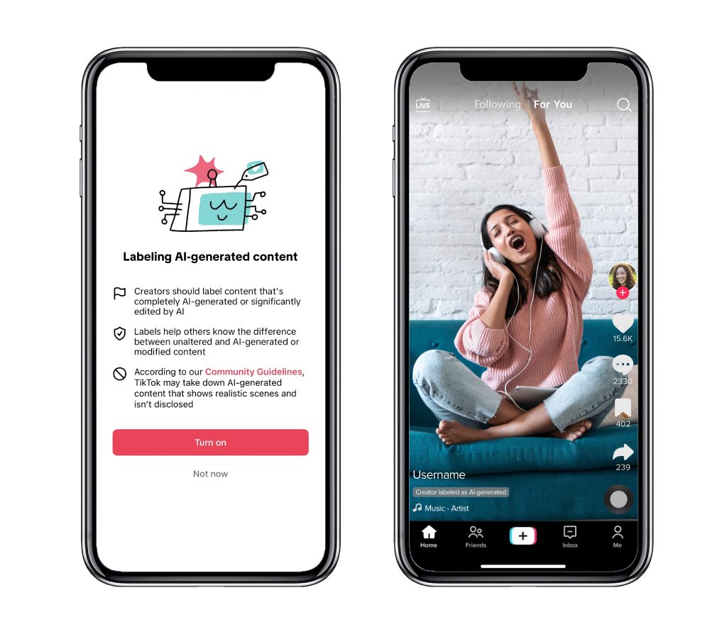 High Social’s screenshot shows TikTok’s AIGC-labeling feature.