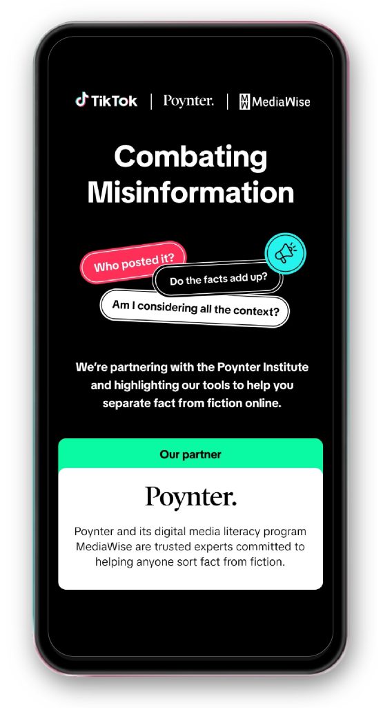 High Social’s screenshot shows a TikTok graphic on fighting misinformation.