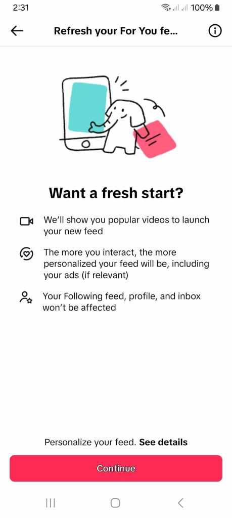 High Social’s screenshot shows the Refresh your For You feed feature.