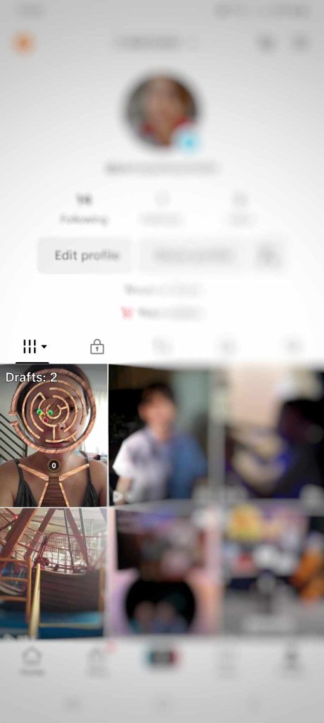 High Social’s screenshot shows where to find the TikTok drafts folder on the profile page.