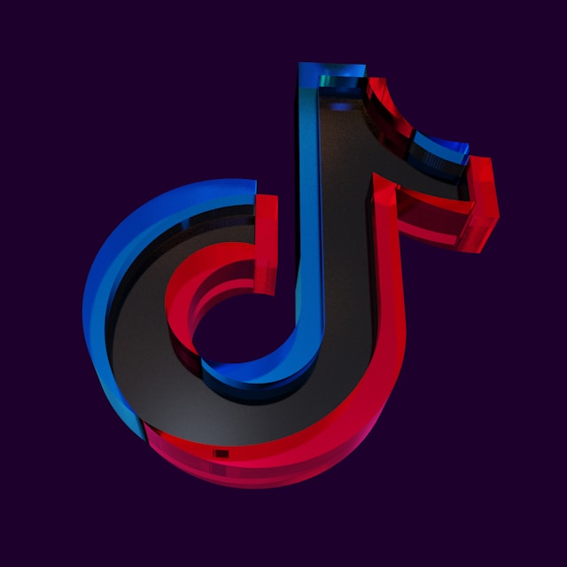 A 3D image of the TikTok logo.