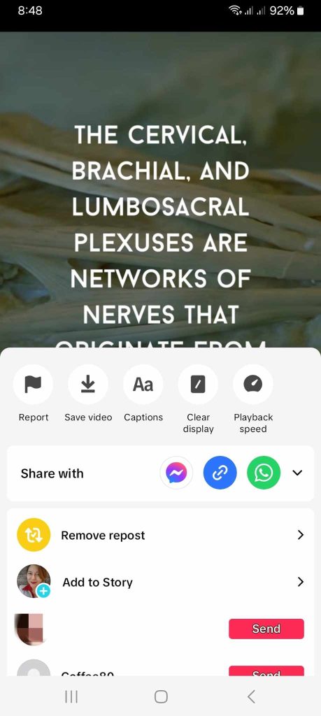 High Social’s screenshot shows how to remove a repost by long-pressing on the video.