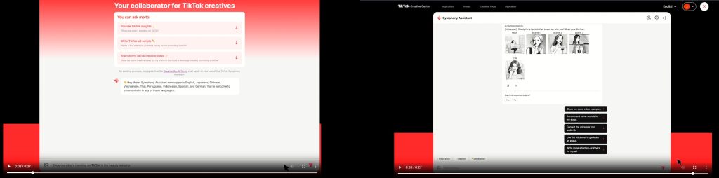 High Social’s screenshots show how TikTok Symphony Assistant works.