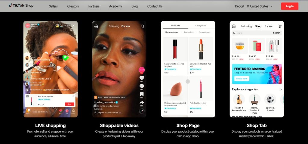 High Social’s screenshot of some of TikTok Shop’s main features.