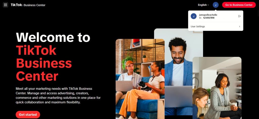 High Social’s screenshot shows where to find the Business Center account ID.