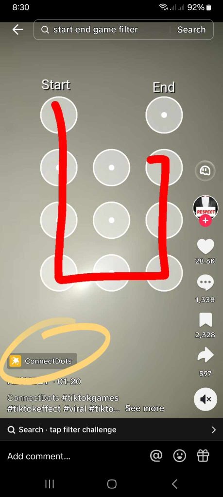 High Social’s screenshot shows where to find the game link for a TikTok game.
