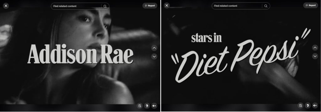 High Social’s screenshots feature Addison Rae’s TikTok collaboration with Pepsi.