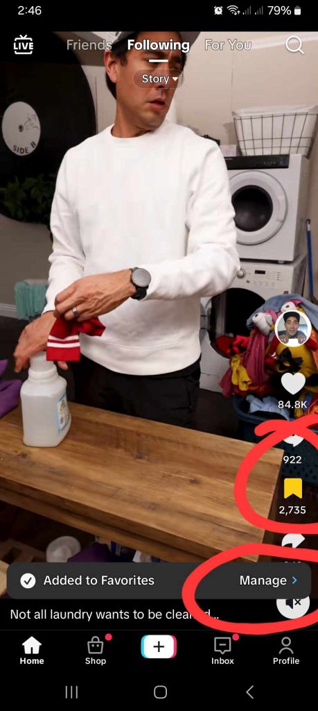 High Social’s screenshot shows how to bookmark a post to add it to the Favorites folder.