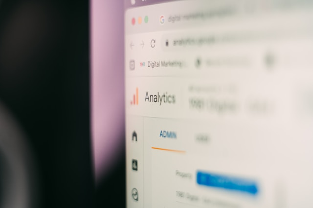 A close-up view of a digital marketing website.