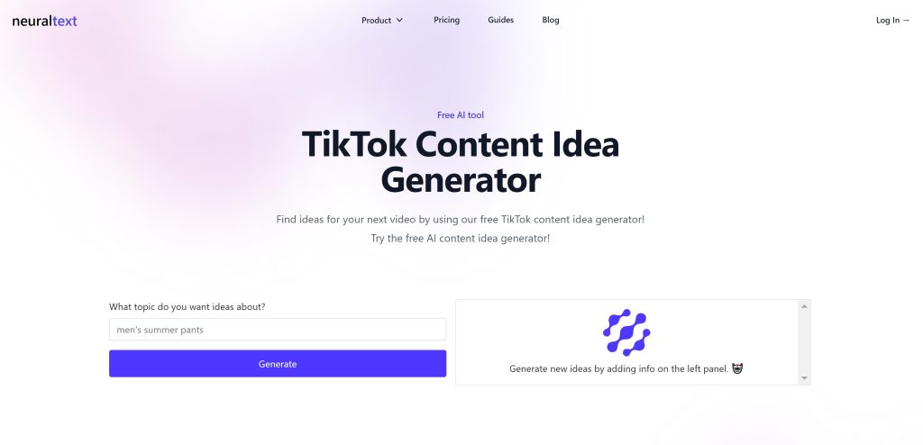 High Social’s screenshot of the NeuralText content idea generation page.