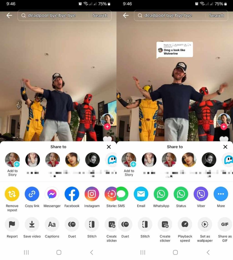 High Social’s screenshots show TikTok’s Share menu.