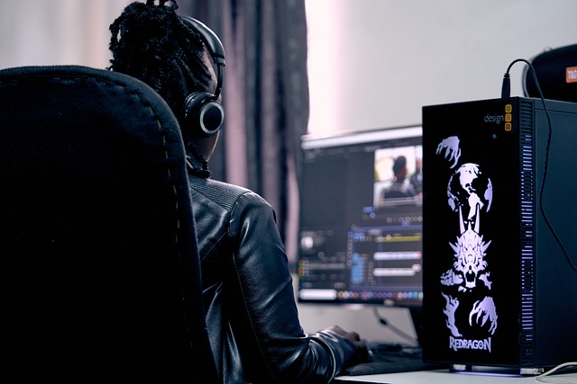 Someone edits a video on a computer.